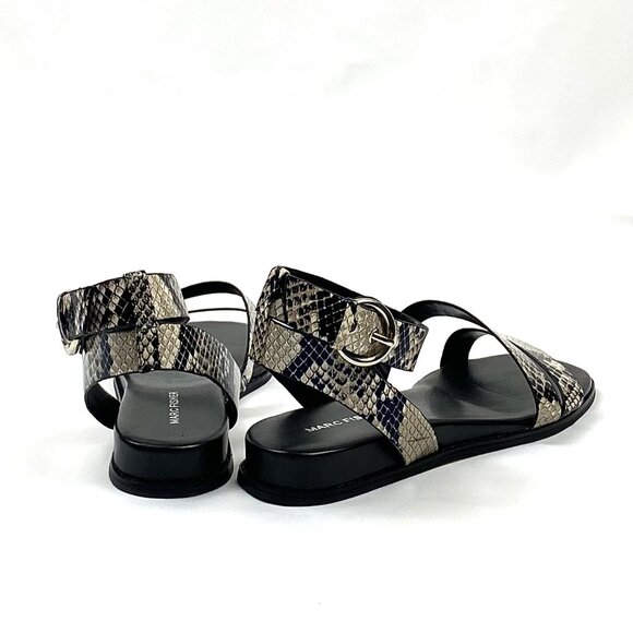 Marc Fisher Tavie2 Double Strap Python Embossed Ankle Strap Sandal 8 - Picture 6 of 9